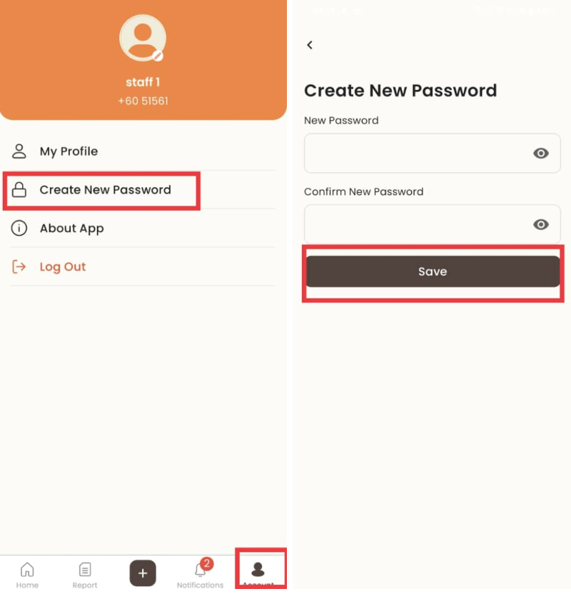 View Profile in Staff App