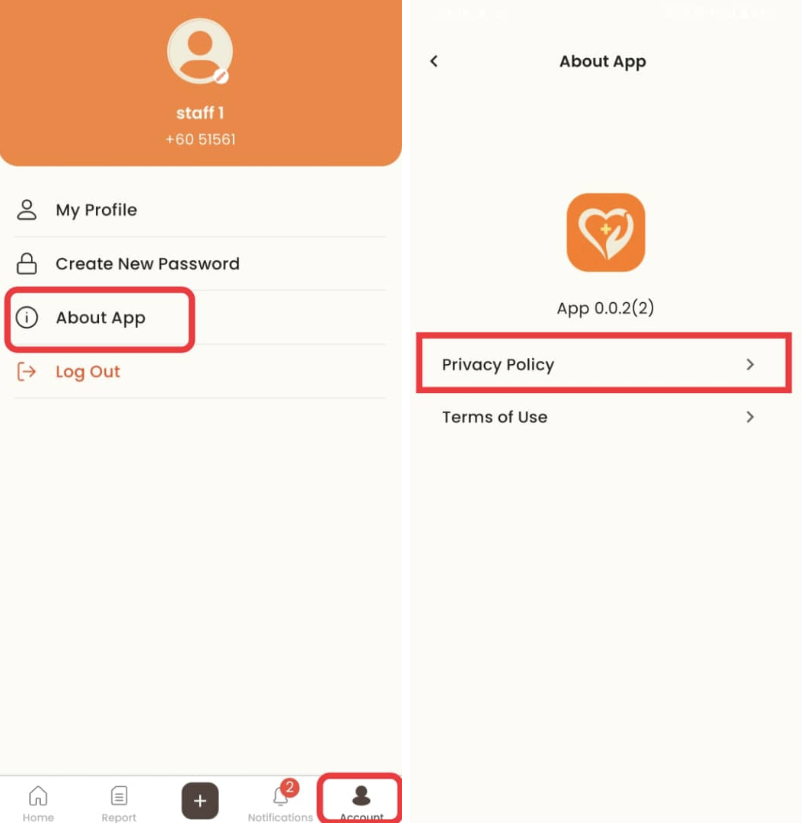 View Profile in Staff App