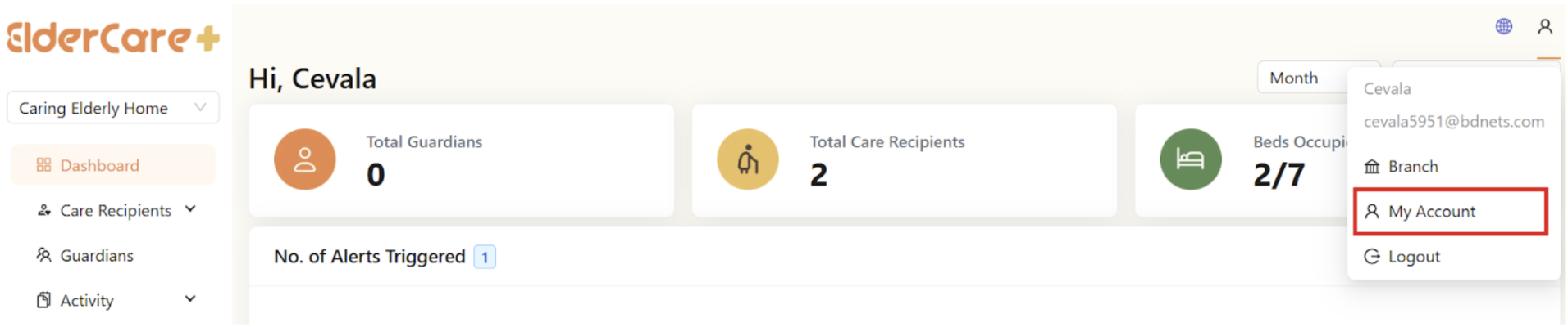 My Account in Client Portal