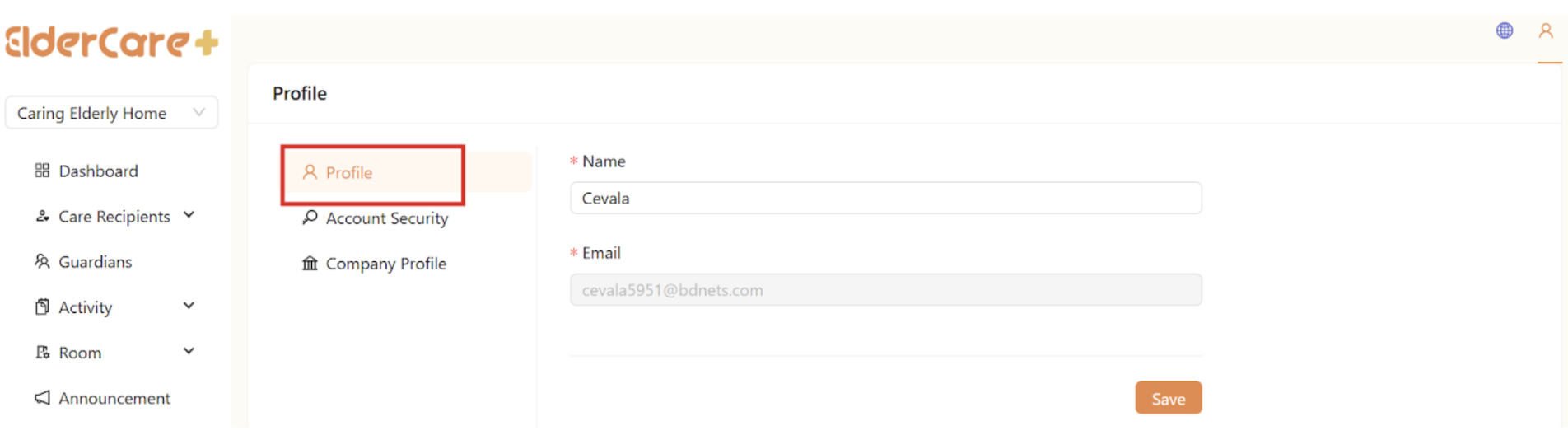 Profile in Client Portal