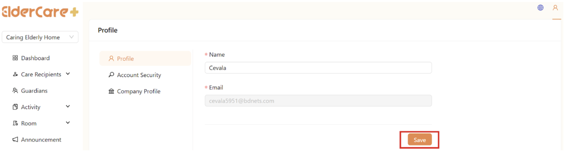 Edit Profile in Client Portal
