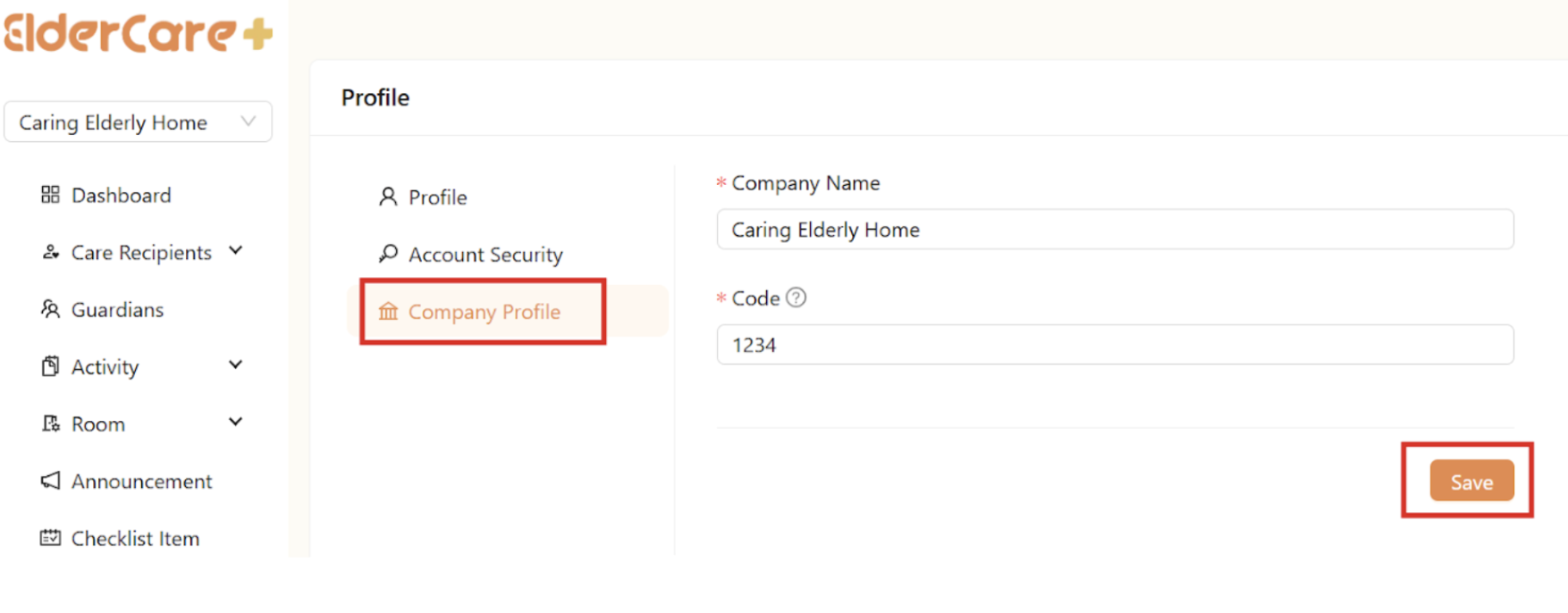 Edit Company Profile in Client Portal