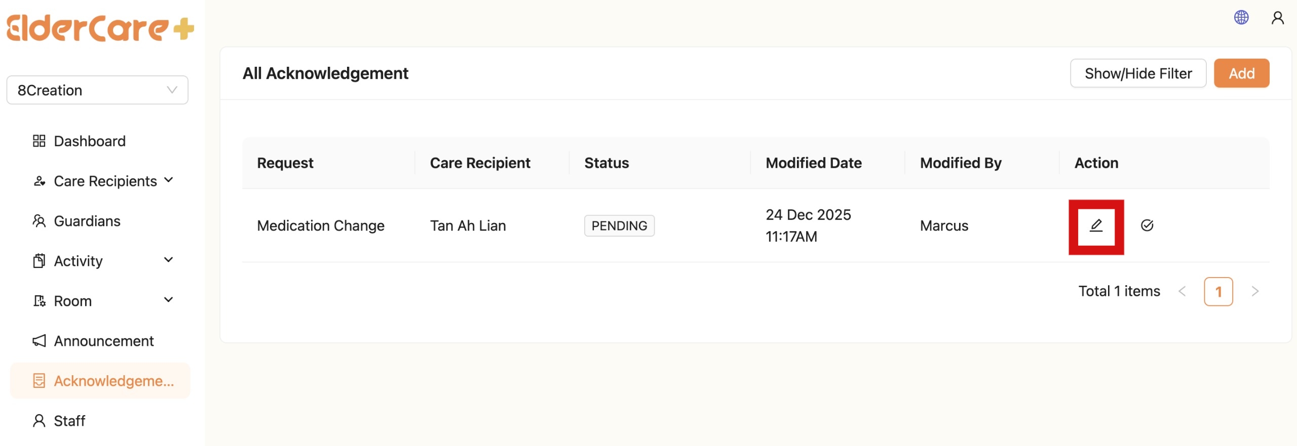 Edit Acknowledgement