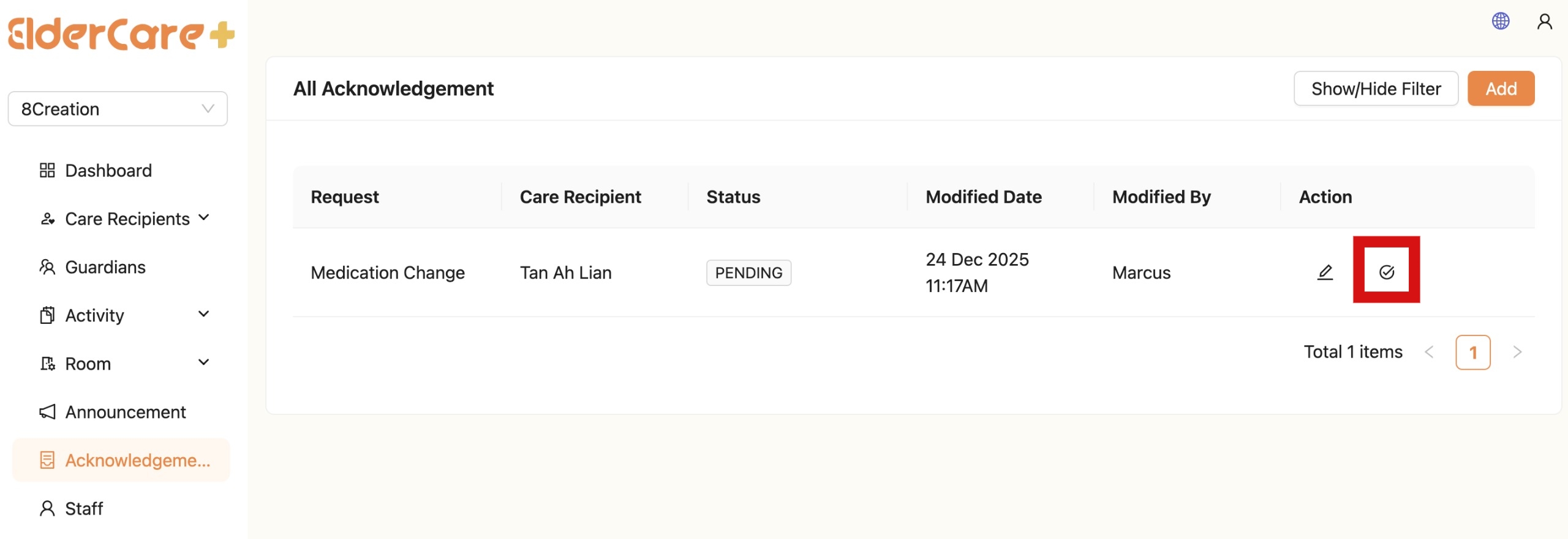 Publish Acknowledgement