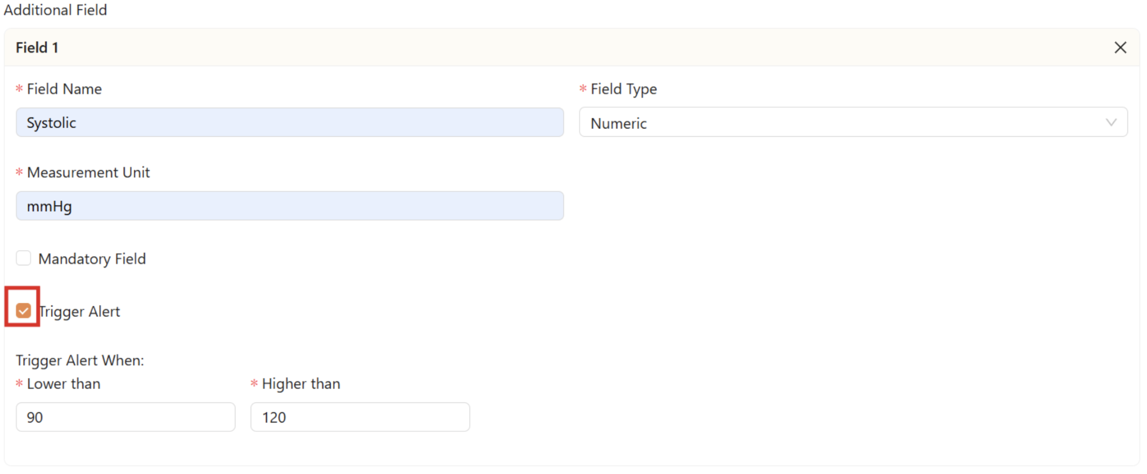 Trigger Alert in Additional Field - Numeric