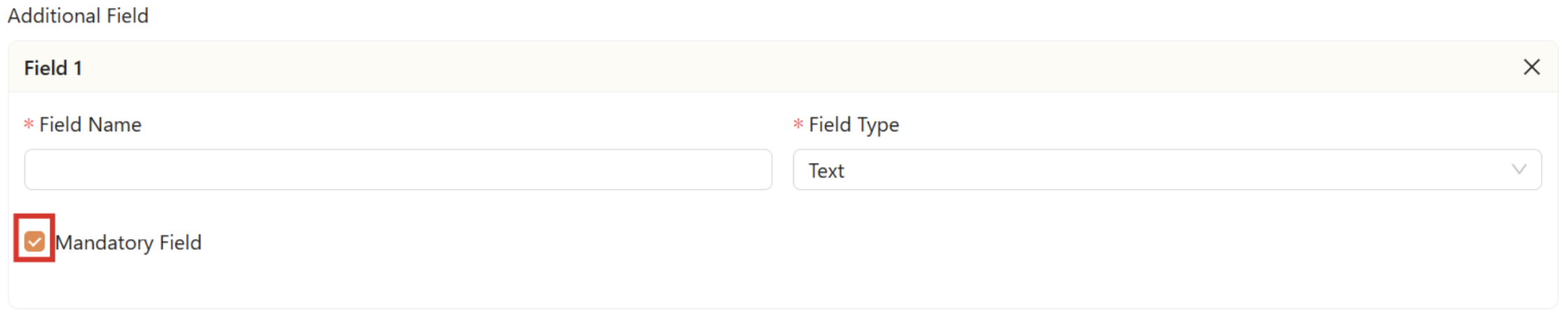 Mandatory Additional Field