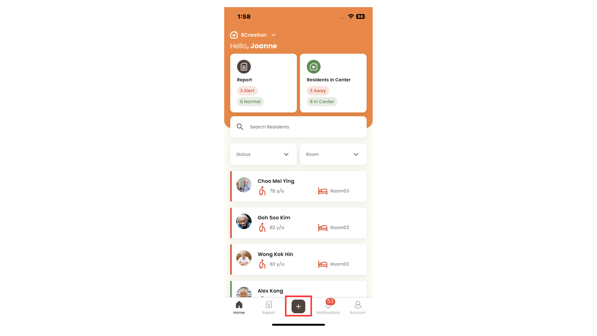 Add icon in Home Page