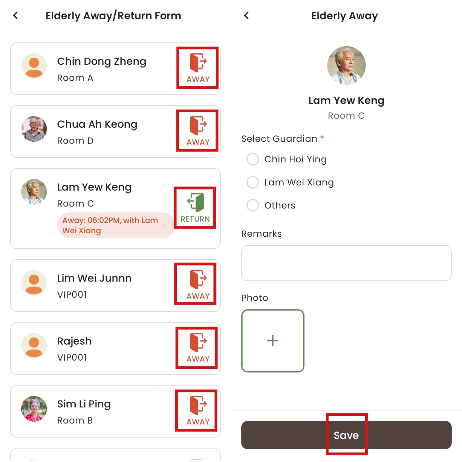 Create &amp; Save Away/Return Form in Staff App