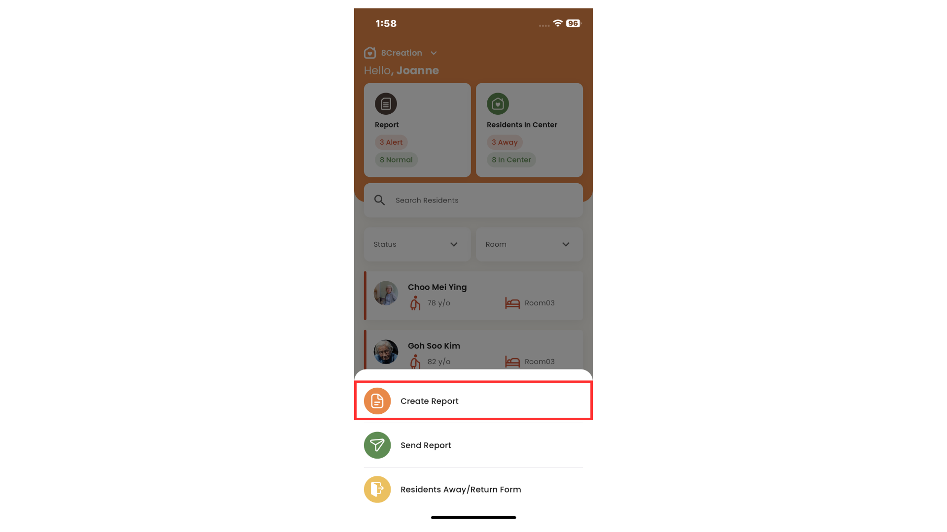 Create Report Button