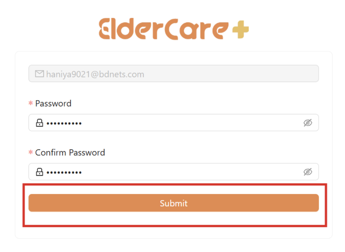 Reset Password and Submit