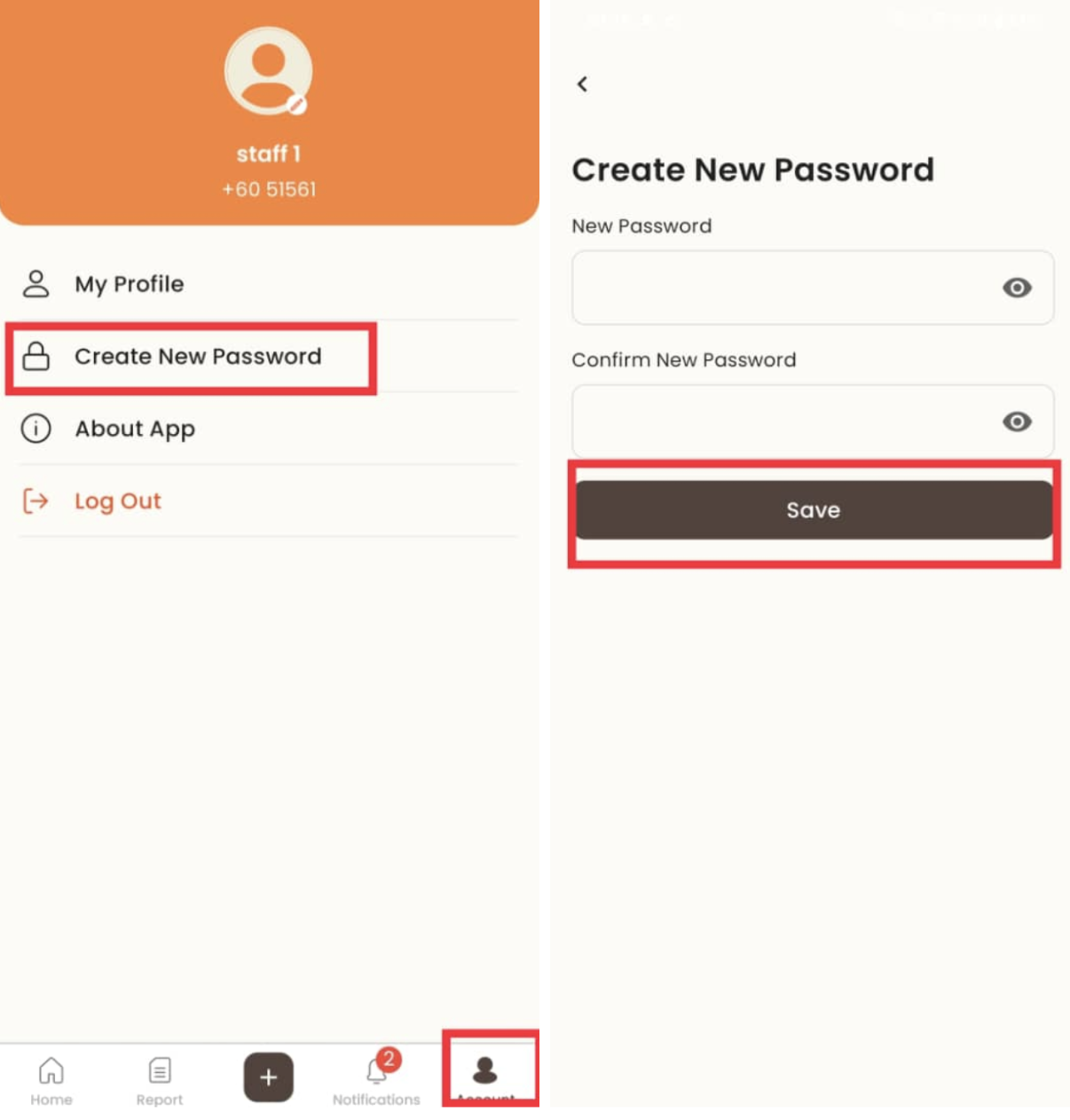 Create New Password for Guardian App
