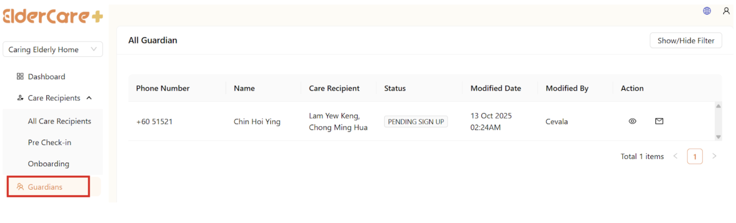 Guardians in Client Portal
