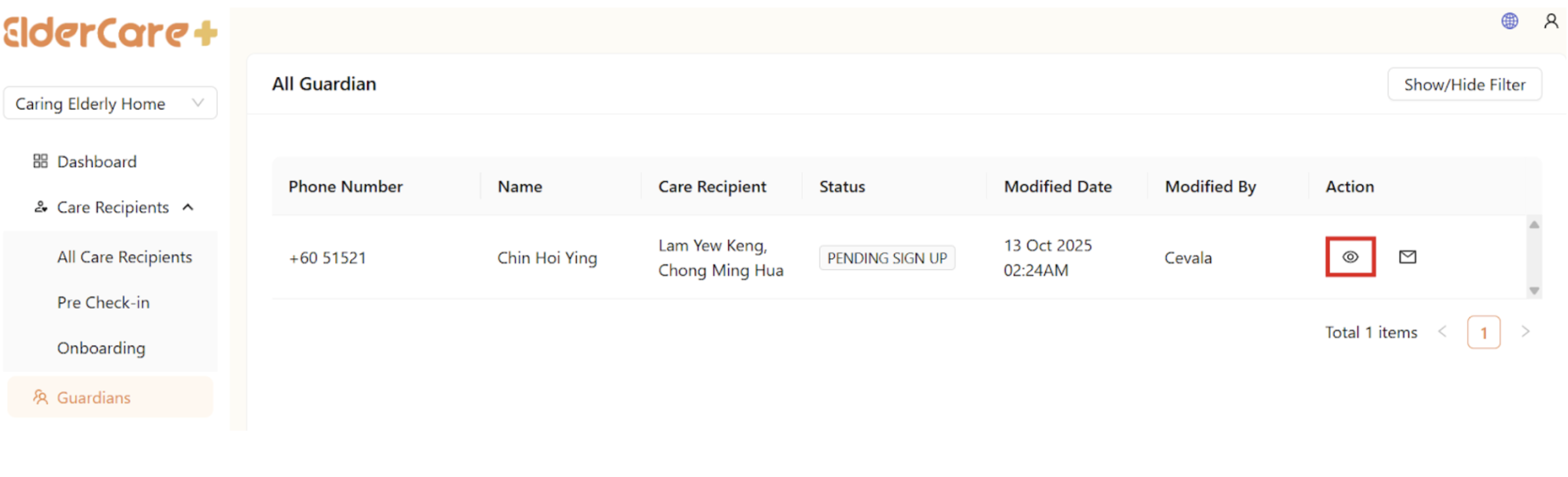 View Guardian Profile