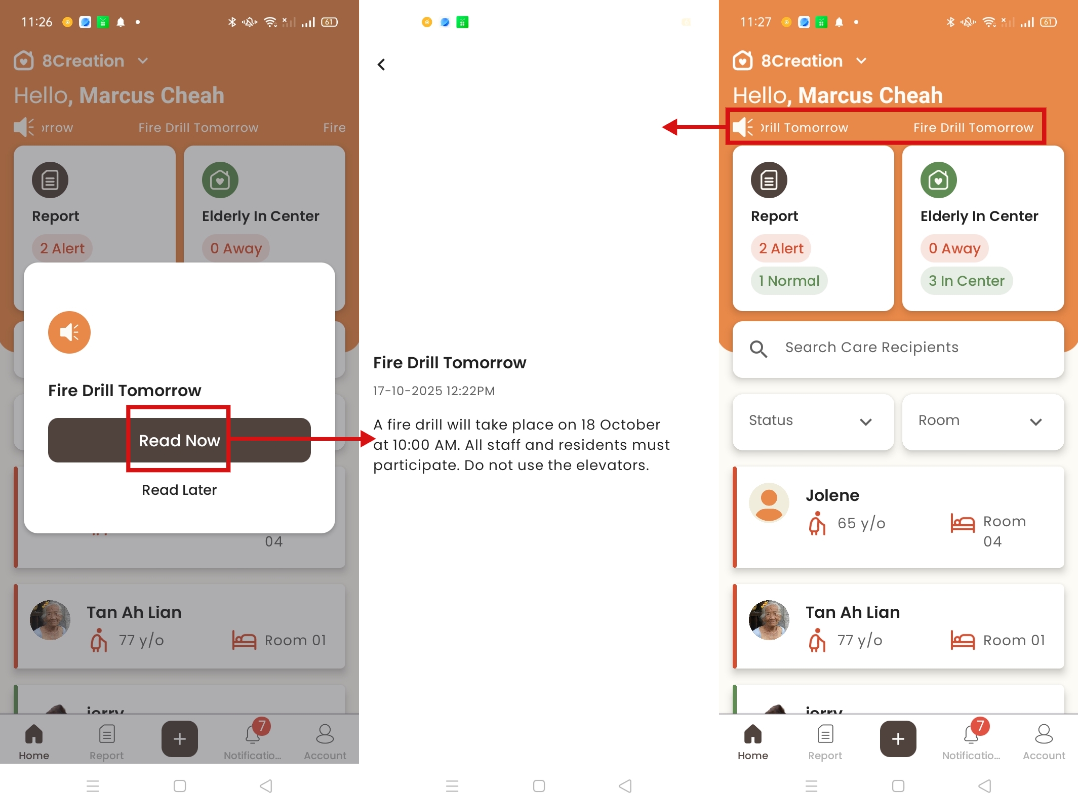 View Pinned Announcement in Staff App