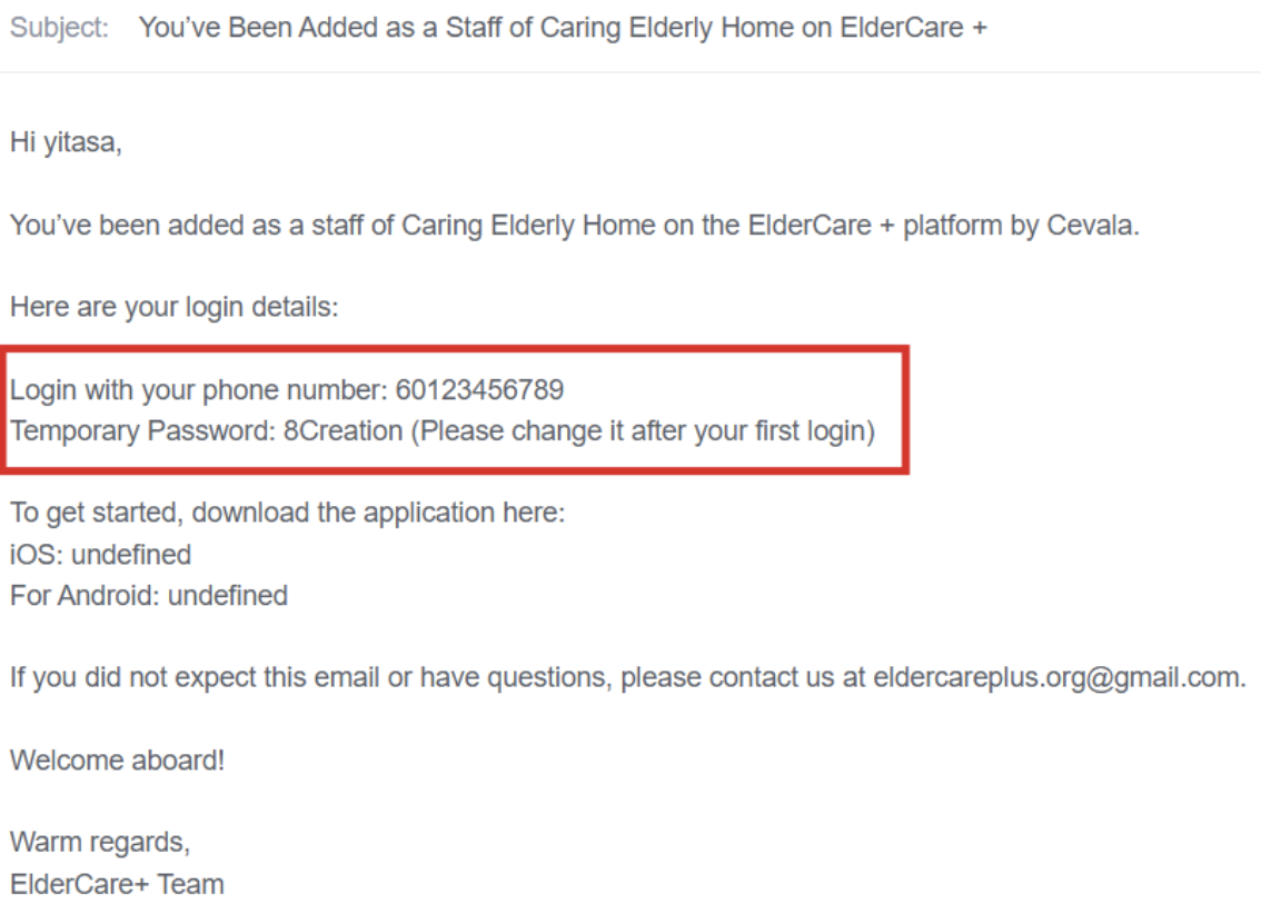 Sign Up Email Screenshot