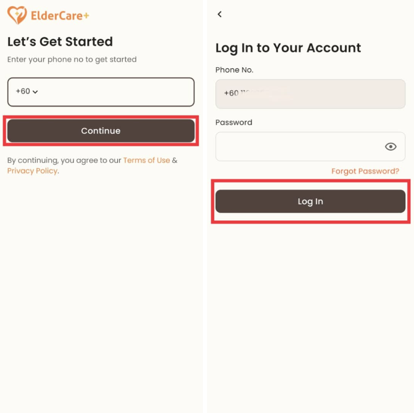 Sign Up in Staff App