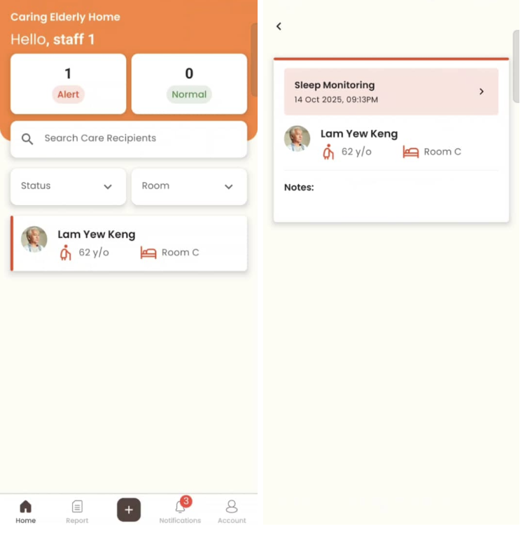Resolve Care Recipient’s Alert in Staff App