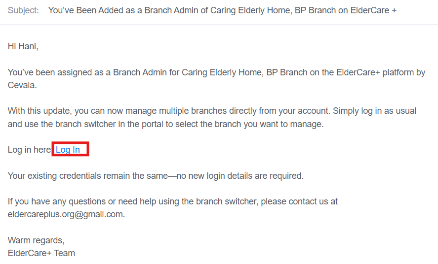 Superadmin Login Email Screenshot